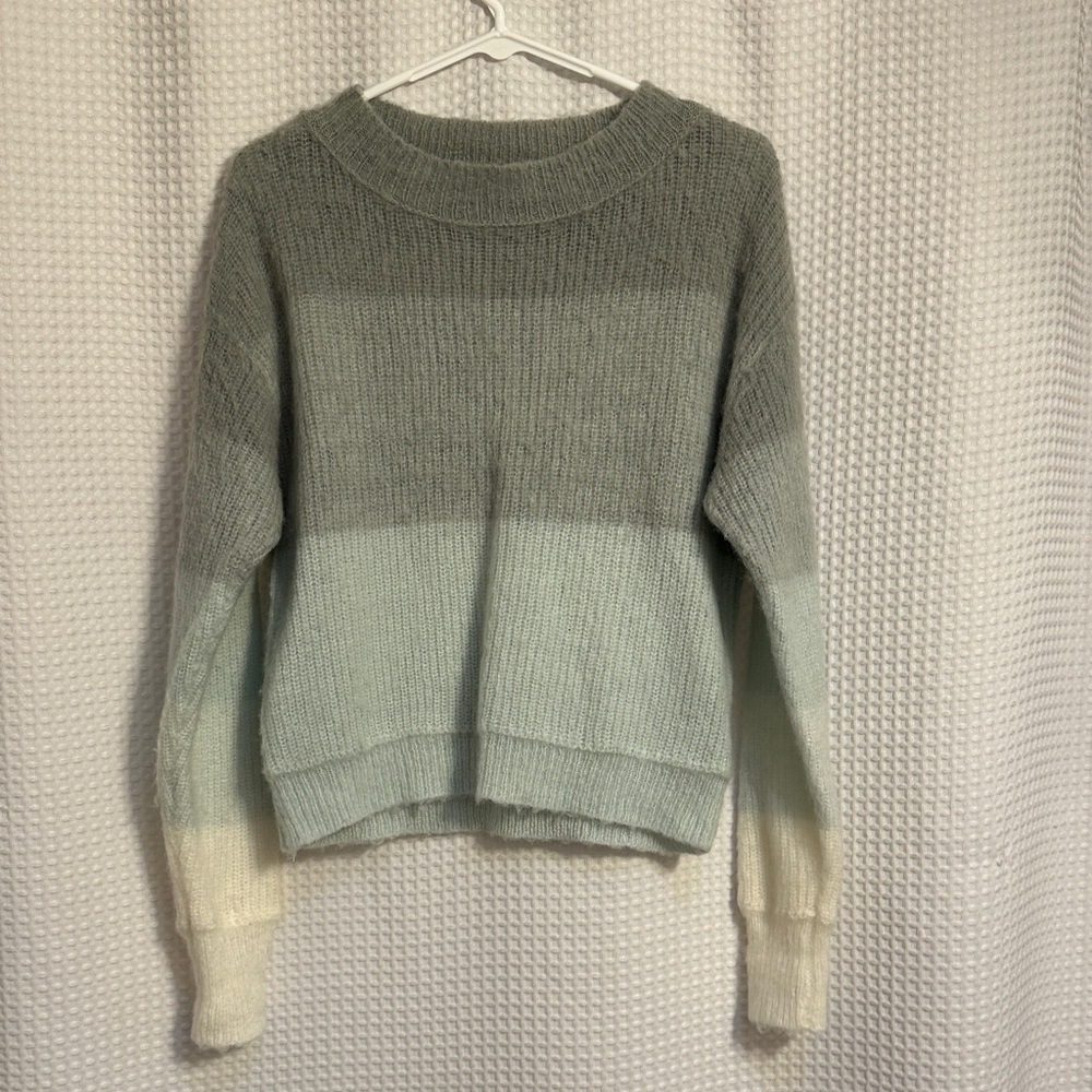 Free People Gradient Gray and Cream Sweater